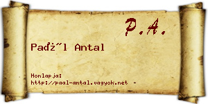 Paál Antal névjegykártya