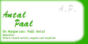 antal paal business card